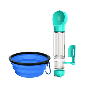 Set de viaje para mascotas botella y plato portable